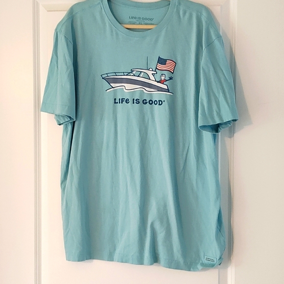 Life Is Good Other - Life is Good Men's Light Blue Crusher Short Sleeved Tee Size XL